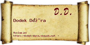 Dodek Dóra névjegykártya